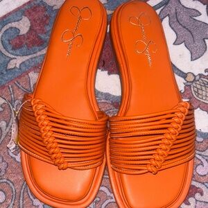 Jessica Simpson Vibrant Orange Slide Sandals